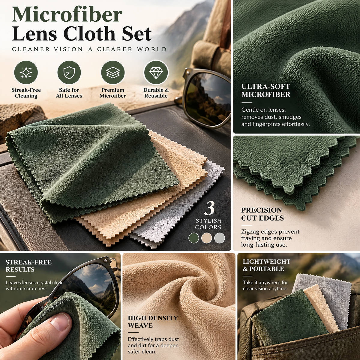 Hillhatch™ Microfiber Lens Cloth Set